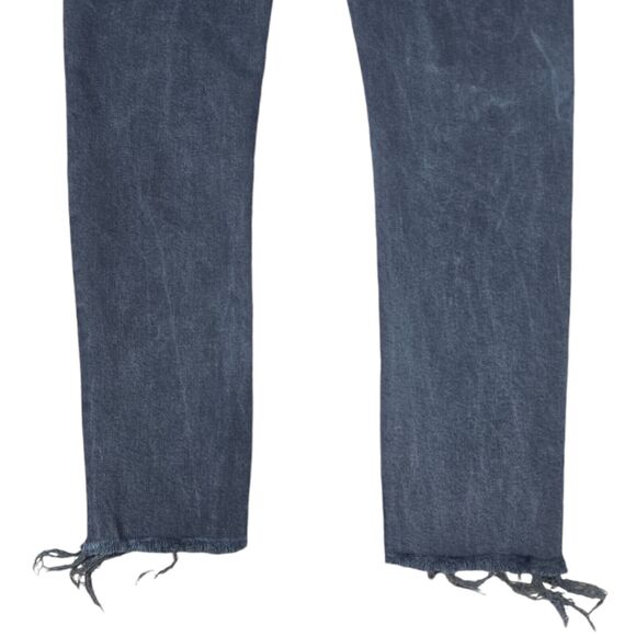 AGOLDE Toni Mid Rise Straight Jean‎ in Feral Washed Black Raw Hem Womens Size 26 - Picture 12 of 12
